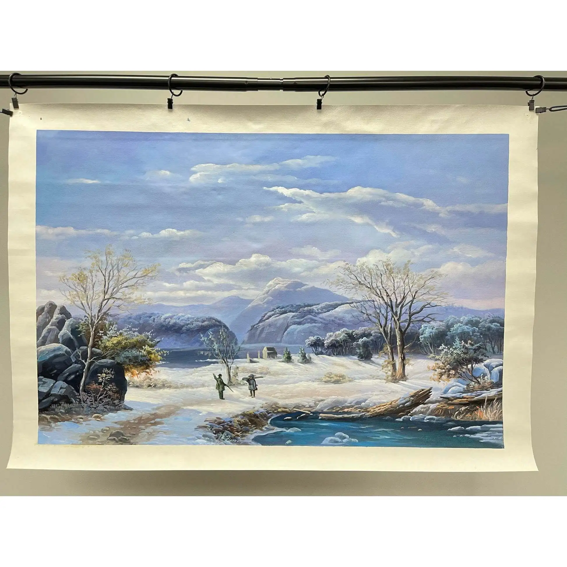 23.5x35.5 inch handmade oil painting fine art 100% hand painted snow river classical landscape for living room decoration canvas 23.5x35.5 inch handmade oil painting fine art 100% hand painted snow river classical landscape for living room decoration canvas